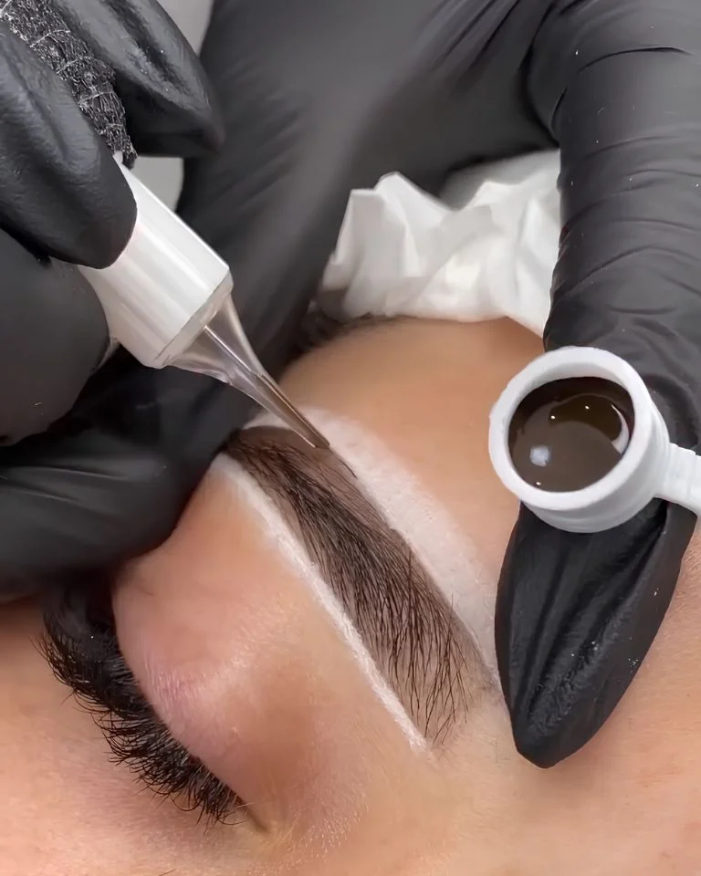Semi-permanent eyebrow makeup treatment performed at Enhance Me Aesthetics clinic in Essex